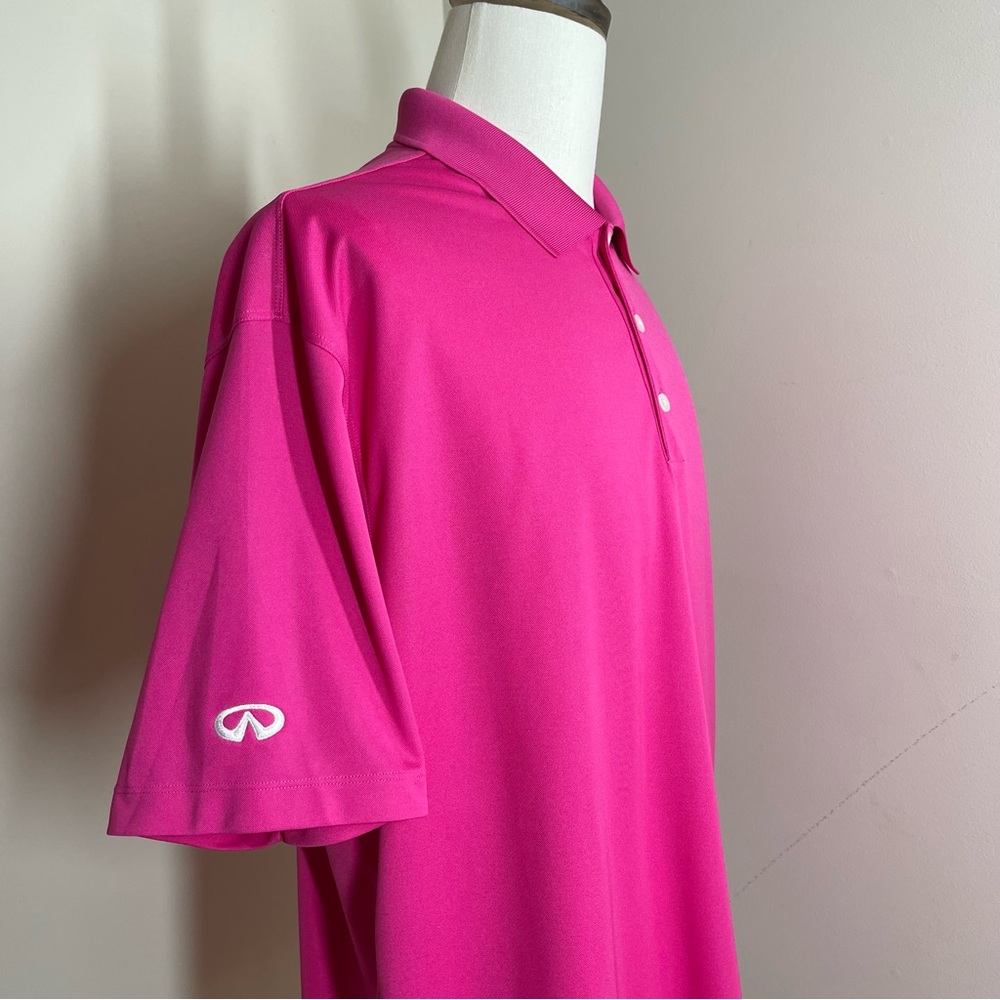 Infiniti Nike Golf Men’s Dri-Fit- SZ XL -Micro Pique Lightweight Pink Polo Shirt